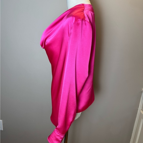 MILLY Nancy Cowl Neck Satin Top - Picture 4 of 9